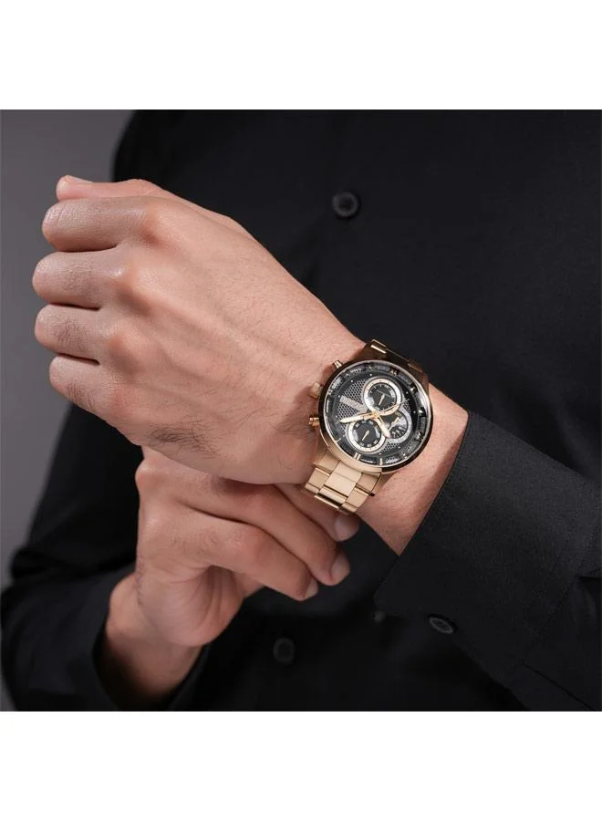 Police Black Men's Levuka Black Dial Stainless Steel Bracelet Chronograph Watch for Men, 43.5mm for Men | Best Price UAE